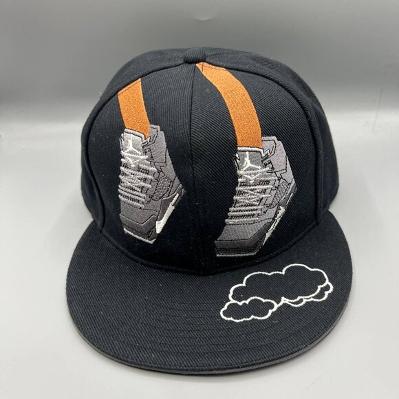 Air Jordan AJ Retro‎ 8 Hat Men 7 3/8 Black Embroidered Logo Jumpman Fitted Cap - Picture 1 of 8